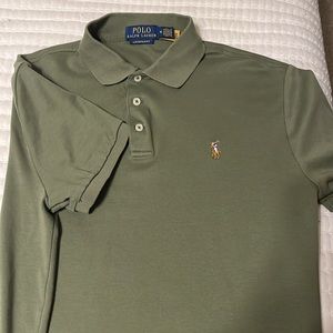 POLO Ralph Lauren Slim Fit size medium. Sage green short sleeve collared shirt.